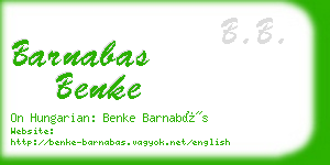 barnabas benke business card